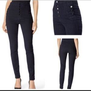 Womens J Brand Natasha Seriously Black Button-Fly Skinny Denim Jean 23